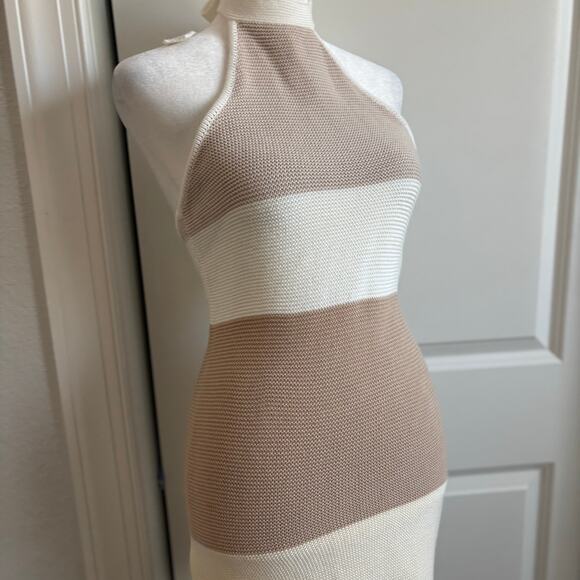 Sabo Women’s Auri Knit Dress Halter Neck Dress S Beachy Minimalist Coverup - Picture 3 of 12